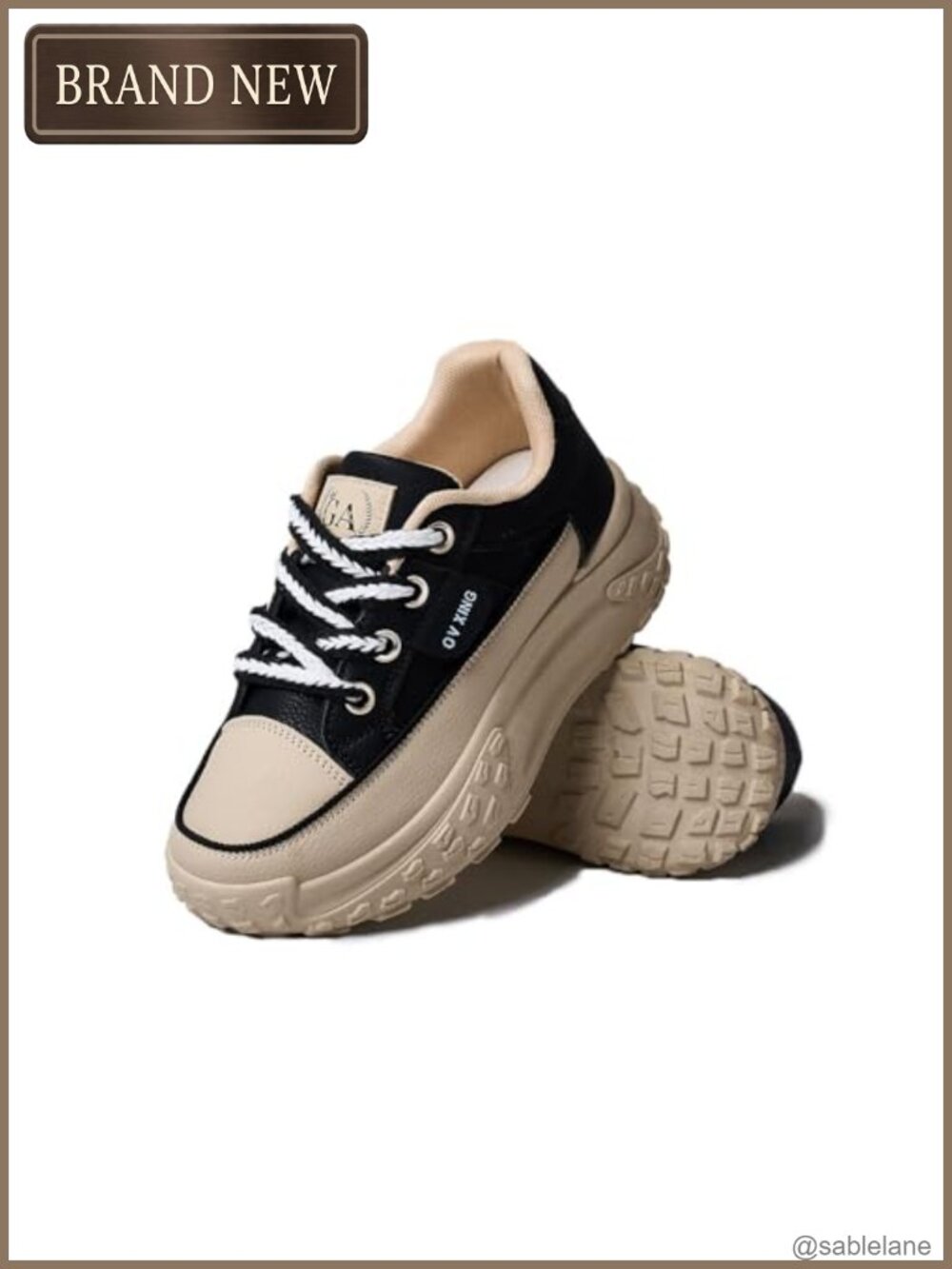 Faux Leather Lace Up Platform Sneakers for Women Breathable Athletic Walking